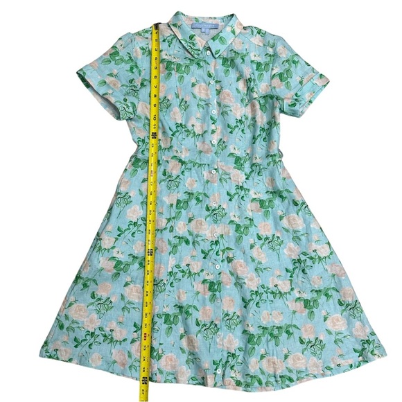 Hill House Linen Laura Floral Dress Blue Green Sz Small Cottagecore Feminine EUC - Picture 8 of 9